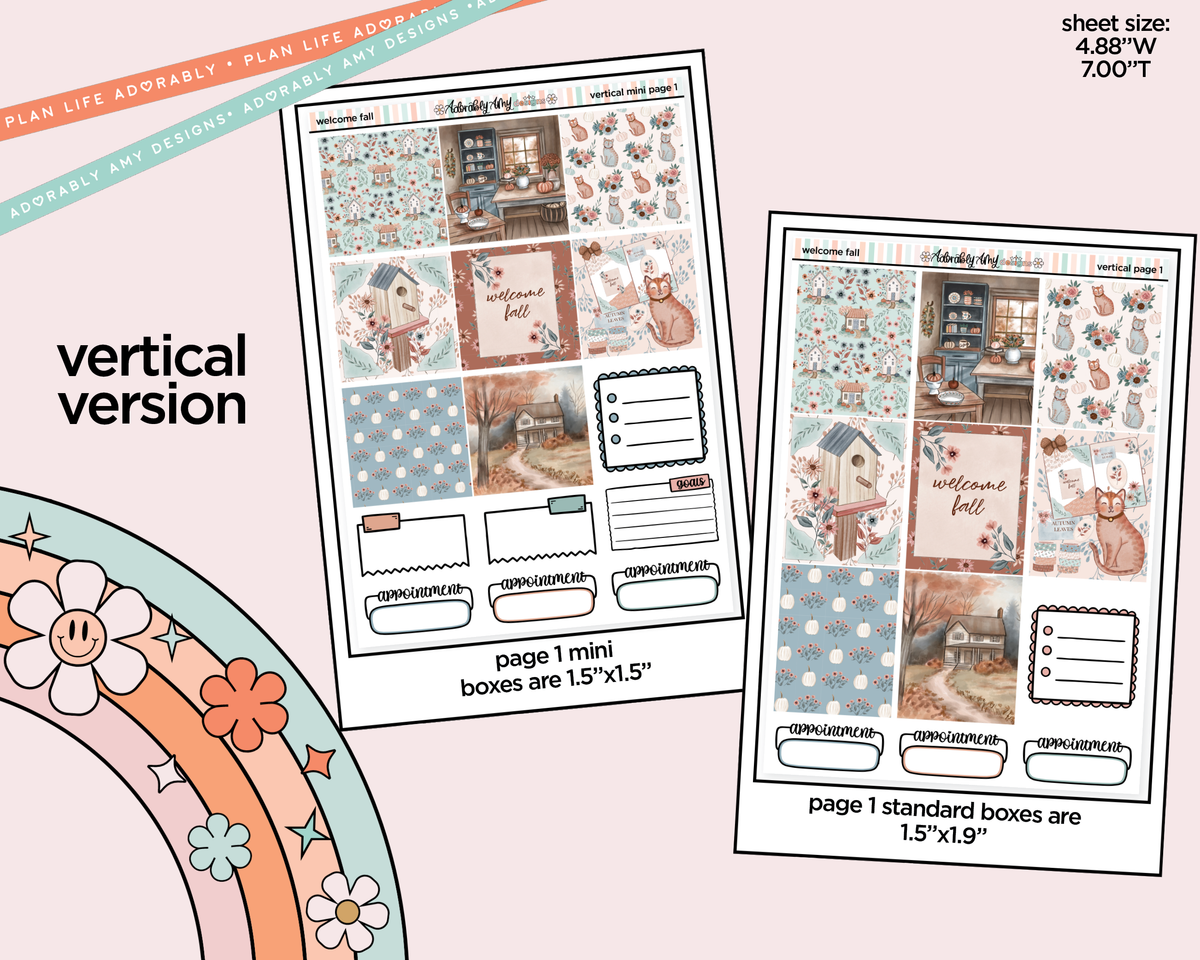 Vertical Welcome Fall Collection Kit for Vertical Standard Size Planners or Insert
