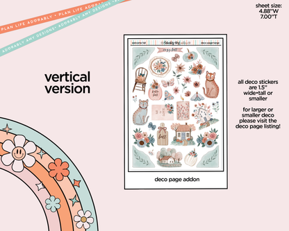 Vertical Welcome Fall Collection Kit for Vertical Standard Size Planners or Insert