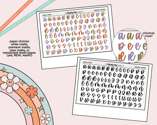 Whimsy Alphabet Stickers Deco Typography Sampler Planner Stickers