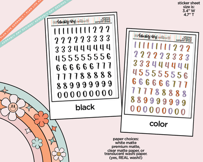 Whimsy Number Stickers Deco Typography Sampler Planner Stickers