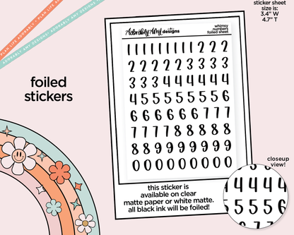 Foiled Whimsy Number Stickers Deco Typography Sampler Planner Stickers