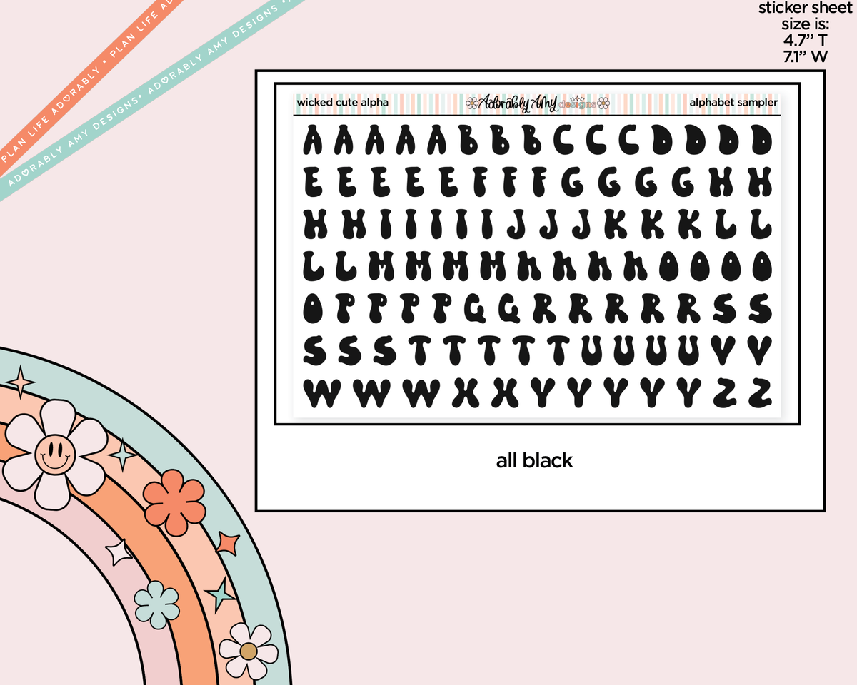 Wicked Cute Alphabet Stickers Deco Typography Sampler Planner Stickers
