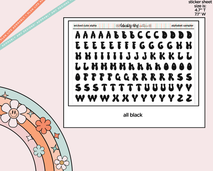 Wicked Cute Alphabet Stickers Deco Typography Sampler Planner Stickers