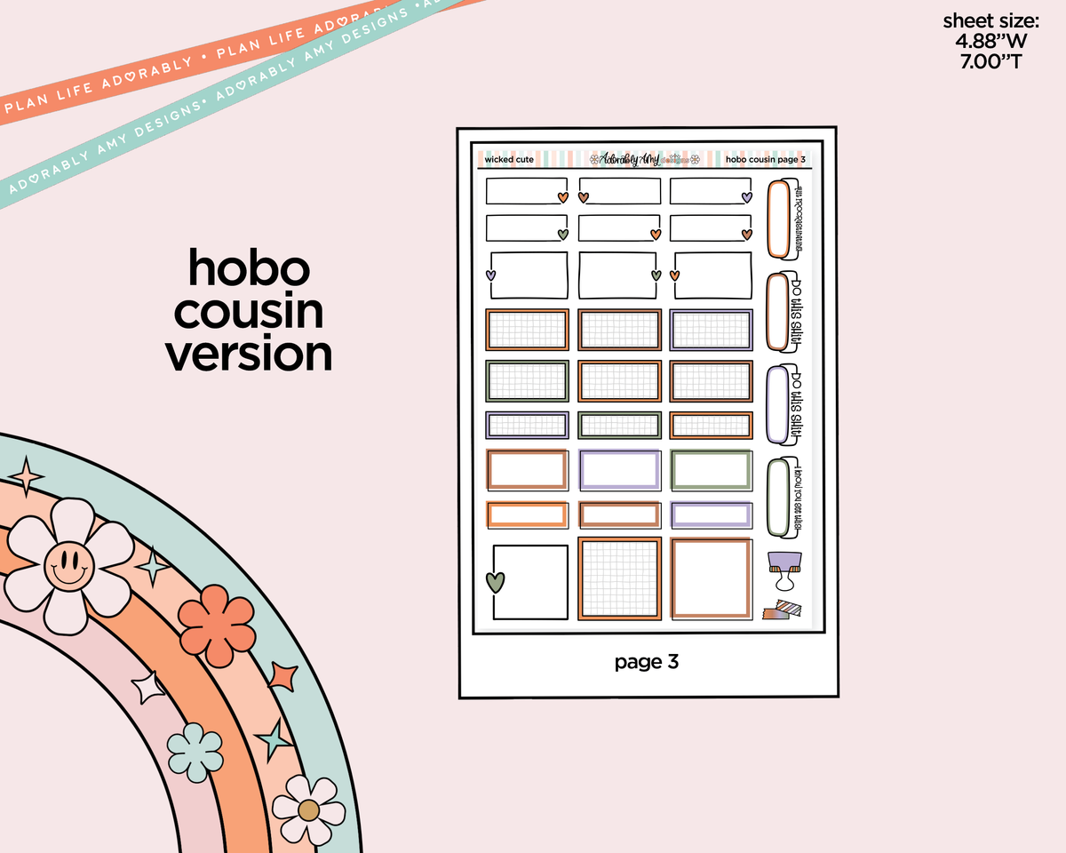 Hobonichi Cousin Weekly Wicked Cute Planner Sticker Kit for Hobo Cousin or Similar Planners