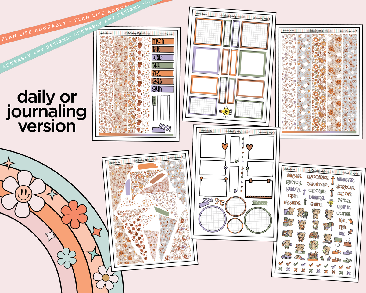 Journaling and Daily Planning Wicked Cute Planner Sticker Kit
