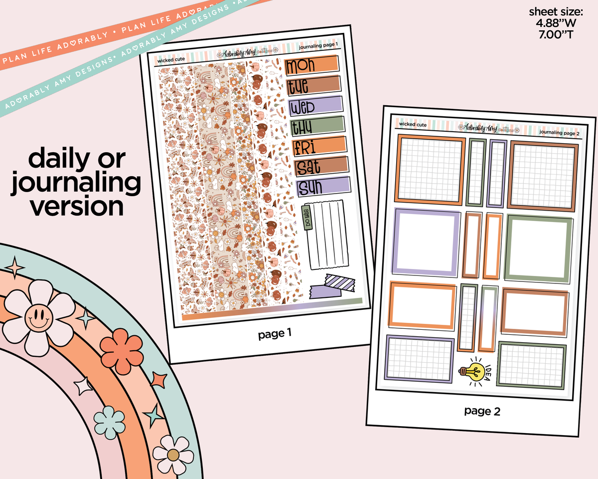 Journaling and Daily Planning Wicked Cute Planner Sticker Kit