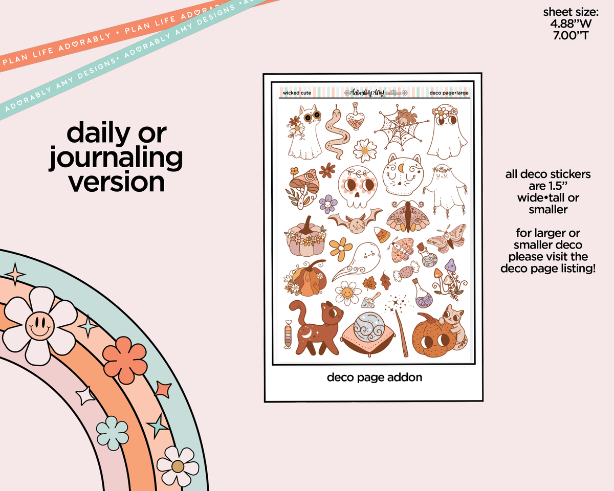 Journaling and Daily Planning Wicked Cute Planner Sticker Kit