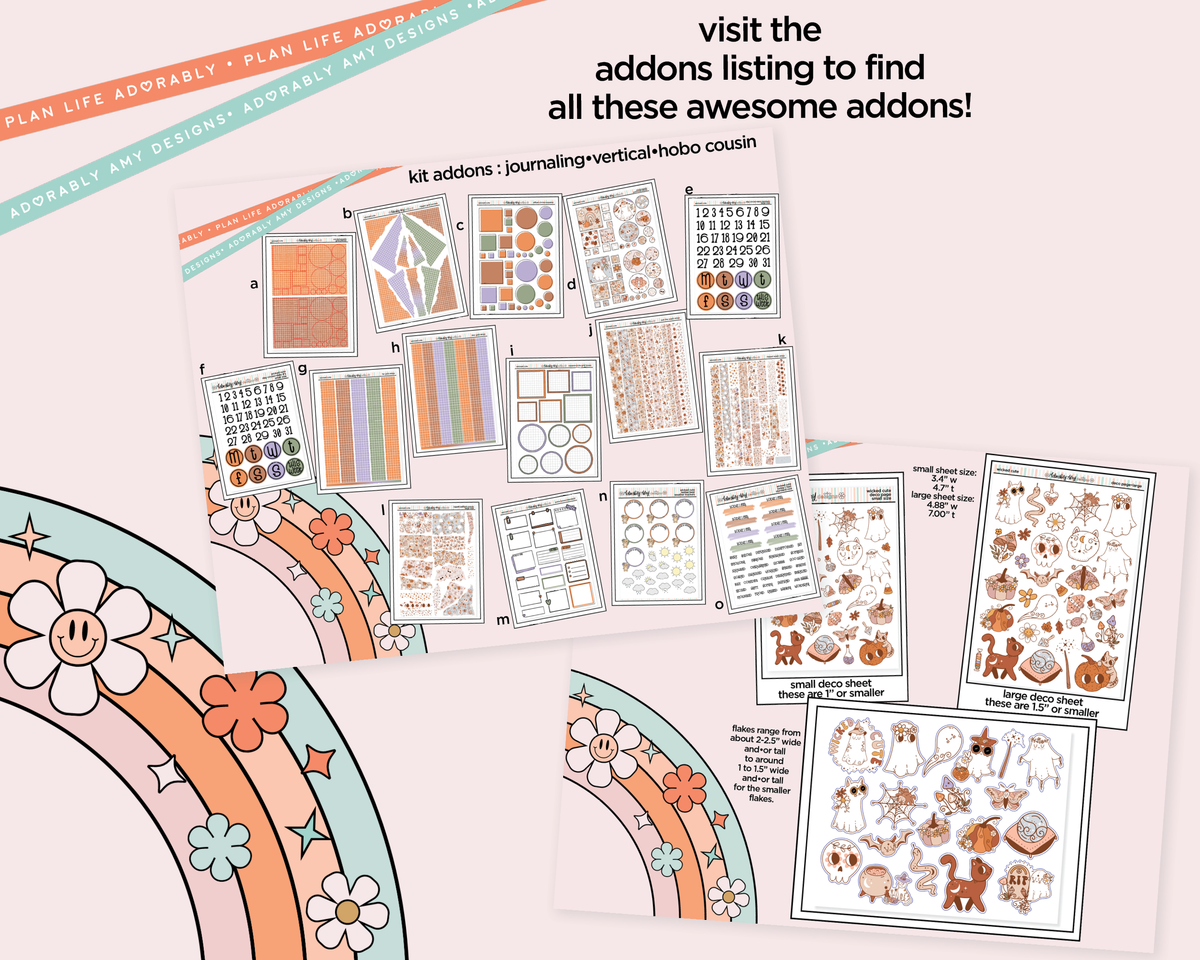 Vertical Wicked Cute Collection Kit for Vertical Standard Size Planners or Insert