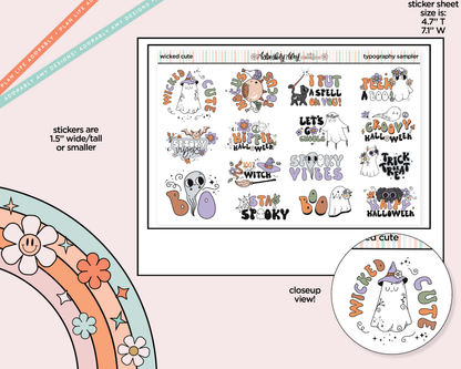 Wicked Cute Typography Sampler Planner Stickers