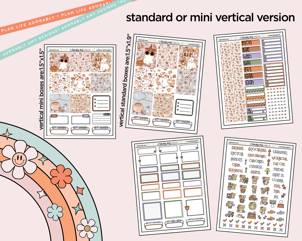 Vertical Wicked Cute Collection Kit for Vertical Standard Size Planners or Insert