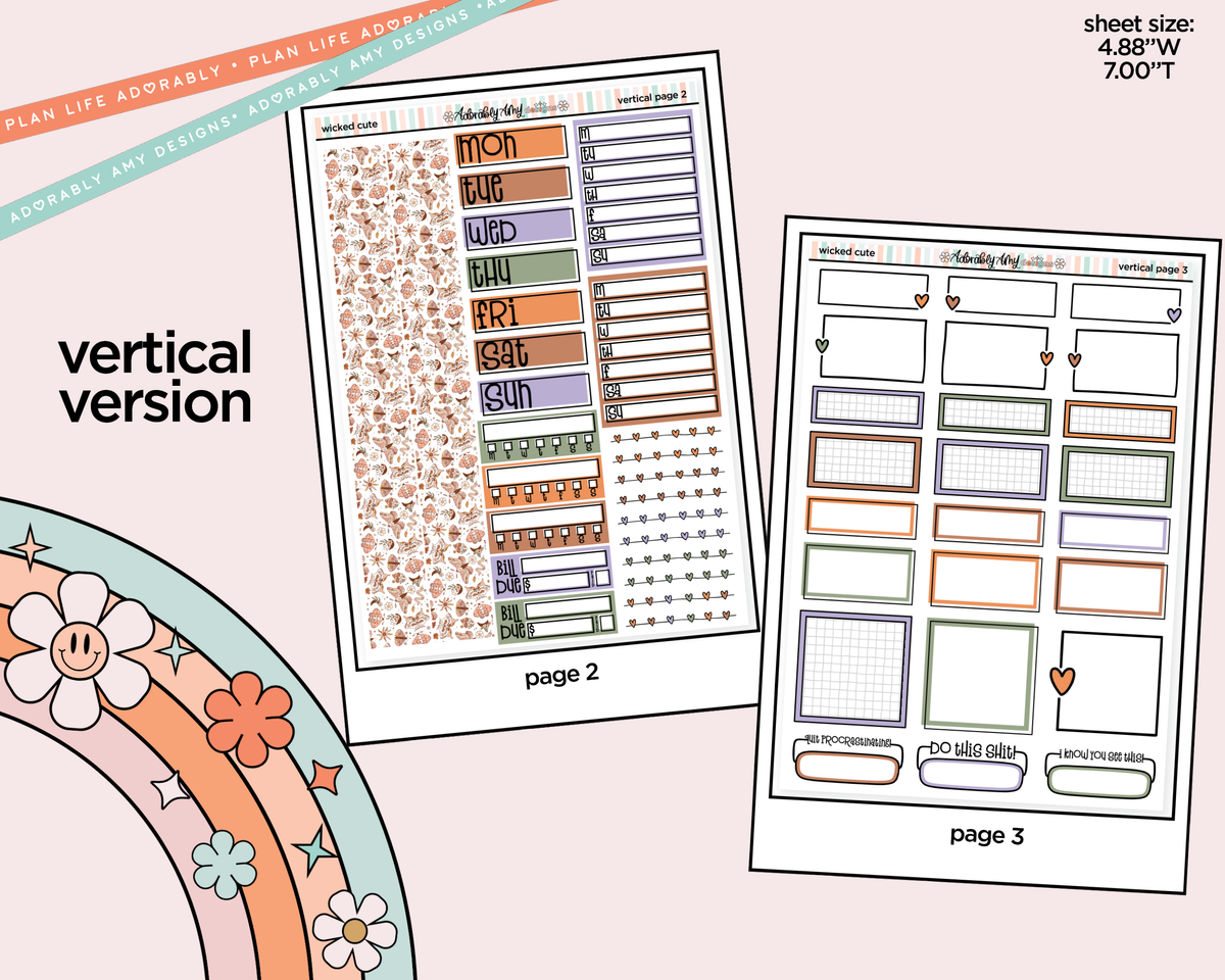 Vertical Wicked Cute Collection Kit for Vertical Standard Size Planners or Insert