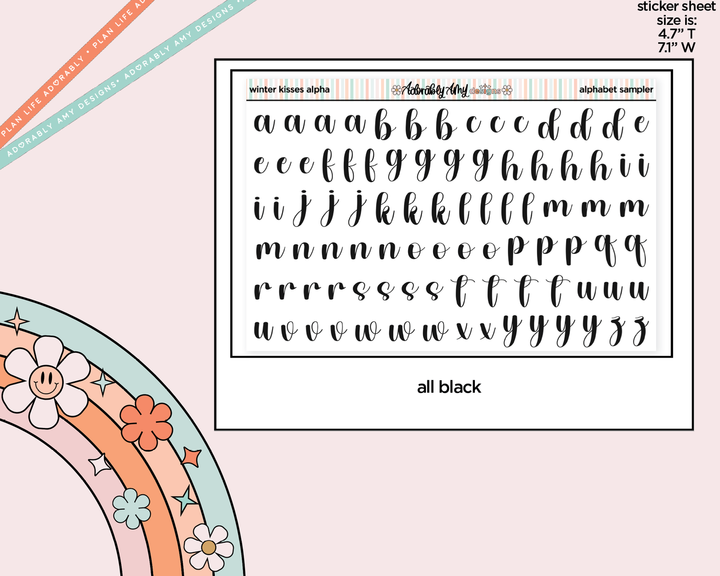 Winter Kisses Alphabet Stickers Deco Typography Sampler Planner Stickers