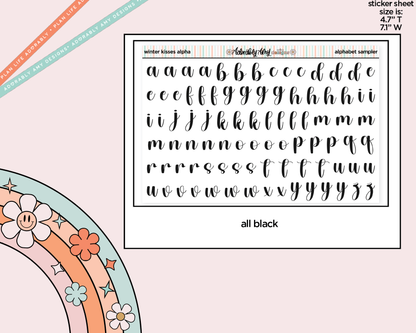 Winter Kisses Alphabet Stickers Deco Typography Sampler Planner Stickers