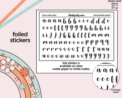 Foiled Winter Kisses Alphabet Stickers Deco Typography Sampler Planner Stickers