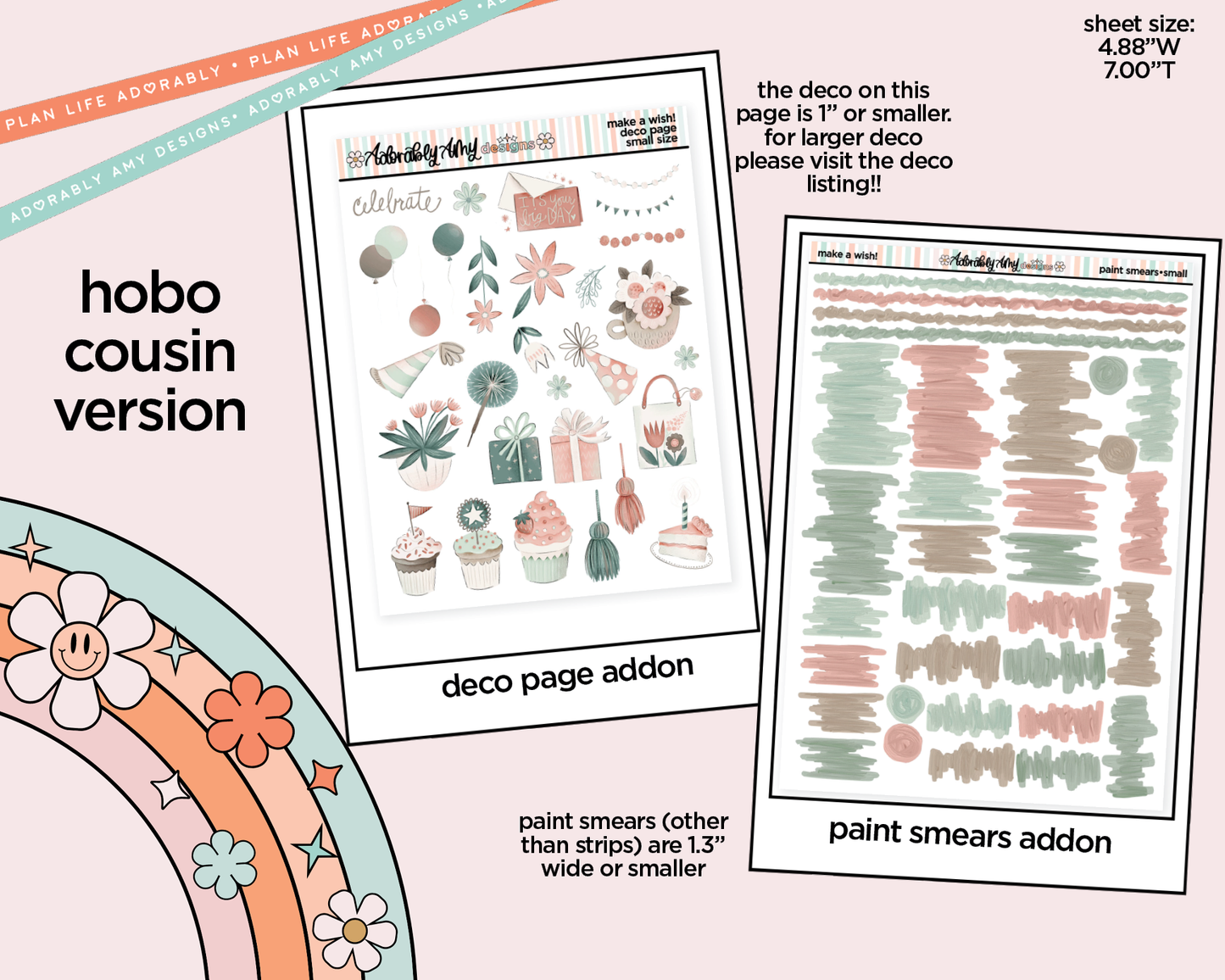 Hobonichi Cousin Weekly Make a Wish! Birthday Themed Planner Sticker Kit for Hobo Cousin or Similar Planners