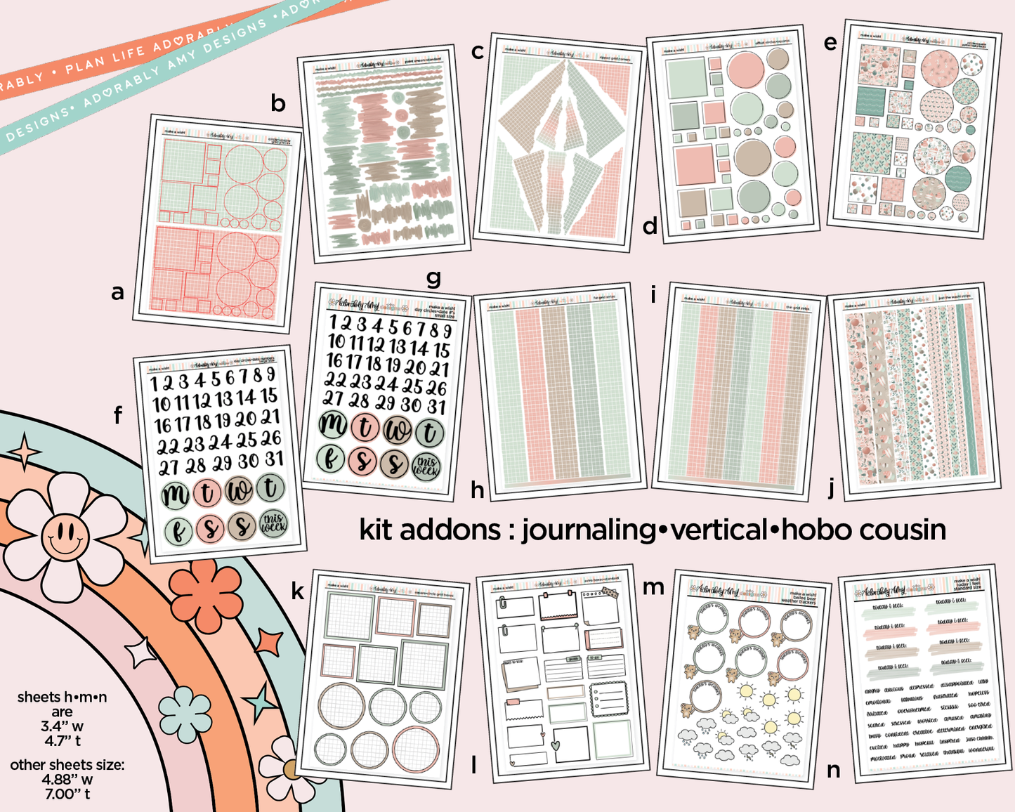 Make a Wish! Birthday Themed Weekly Kit Addons - All Sizes - Strips, Smears and More! - Adorably Amy Designs