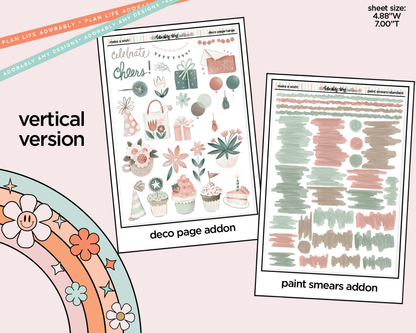 Vertical Make a Wish! Birthday Themed Sticker Kit for Vertical Standard Size Planners or Insert