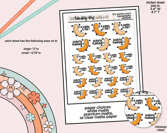 It's Worth a Try? Cheeto Voodoo Deco Typography Sampler Planner Stickers for any Planner or Insert