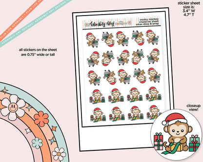 Monty the Monkey Shop for Christmas & Wrap Christmas Gifts Decoration Character Planner Stickers