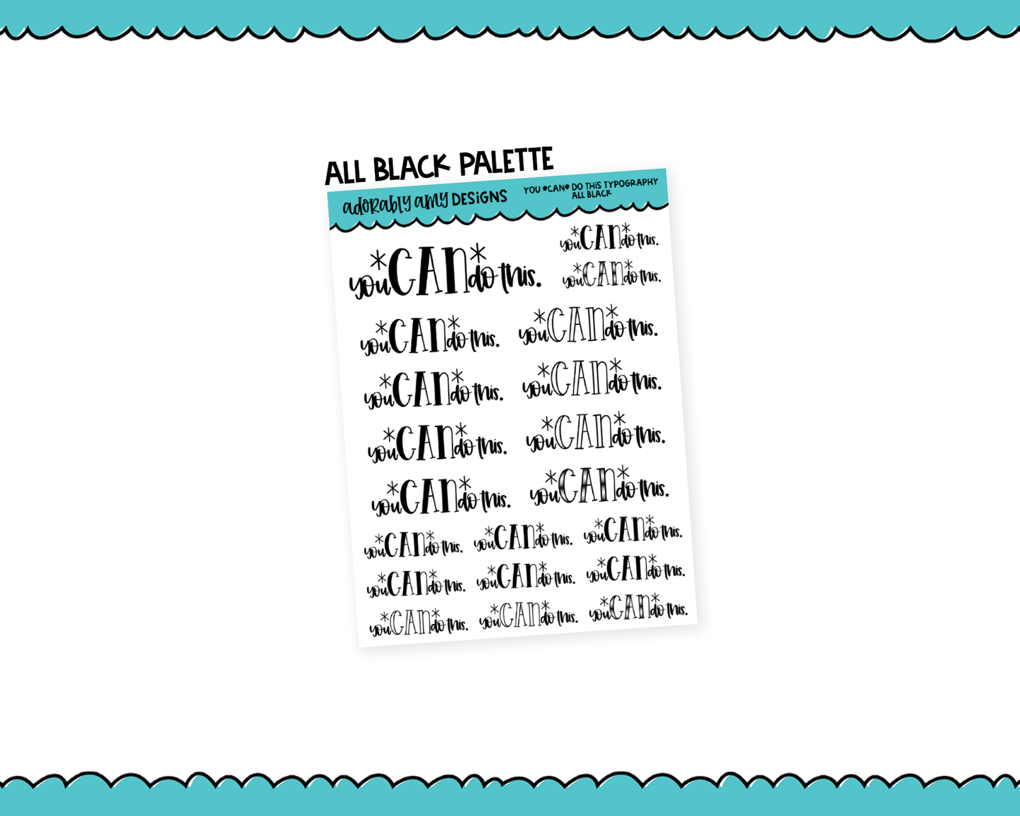 Rainbow or Black You Can Do This Typography Planner Stickers for any Planner or Insert