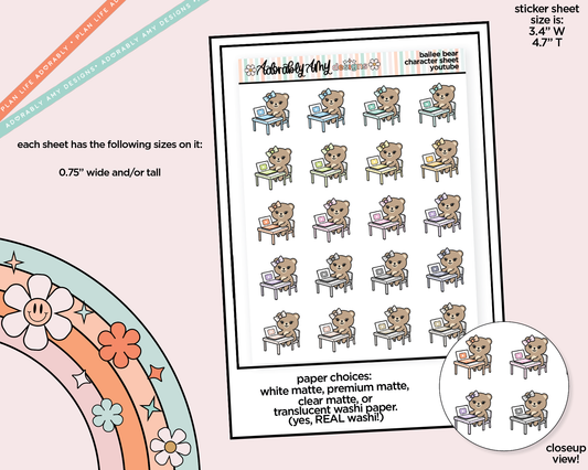Bailee Bear YouTube Decoration Planner Stickers