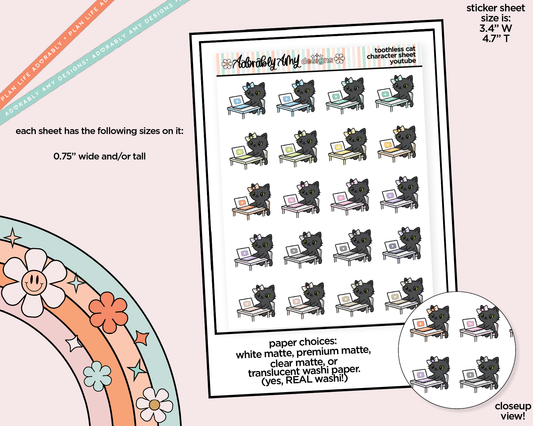 Toothless Cat YouTube Decoration Planner Stickers
