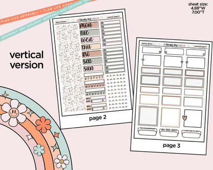Vertical Bunny Kisses Easter Themed Sticker Kit for Vertical Standard Size Planners or Insert - Adorably Amy Designs