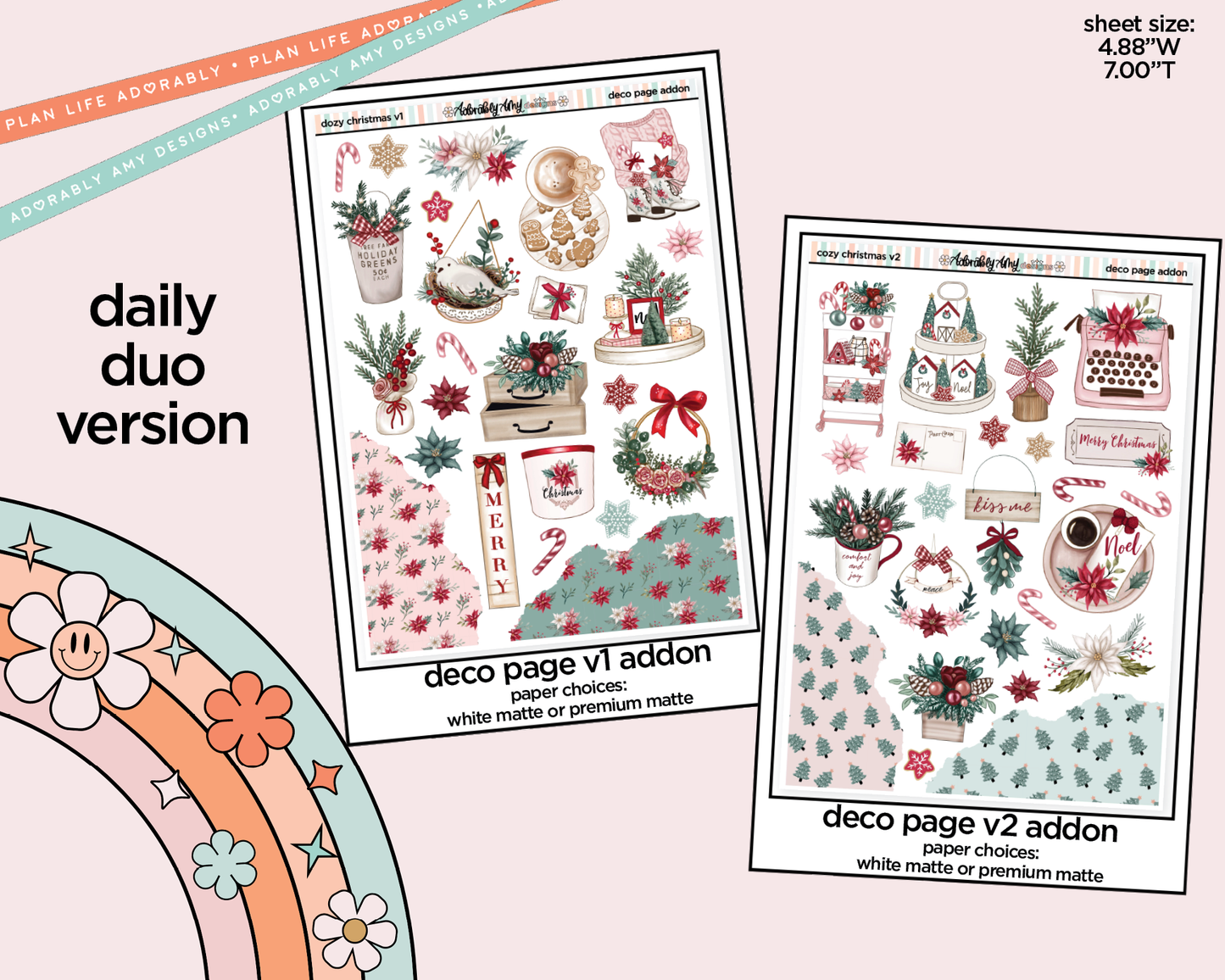 Daily Duo Cozy Christmas Weekly Planner Sticker Kit for Daily Duo Planner