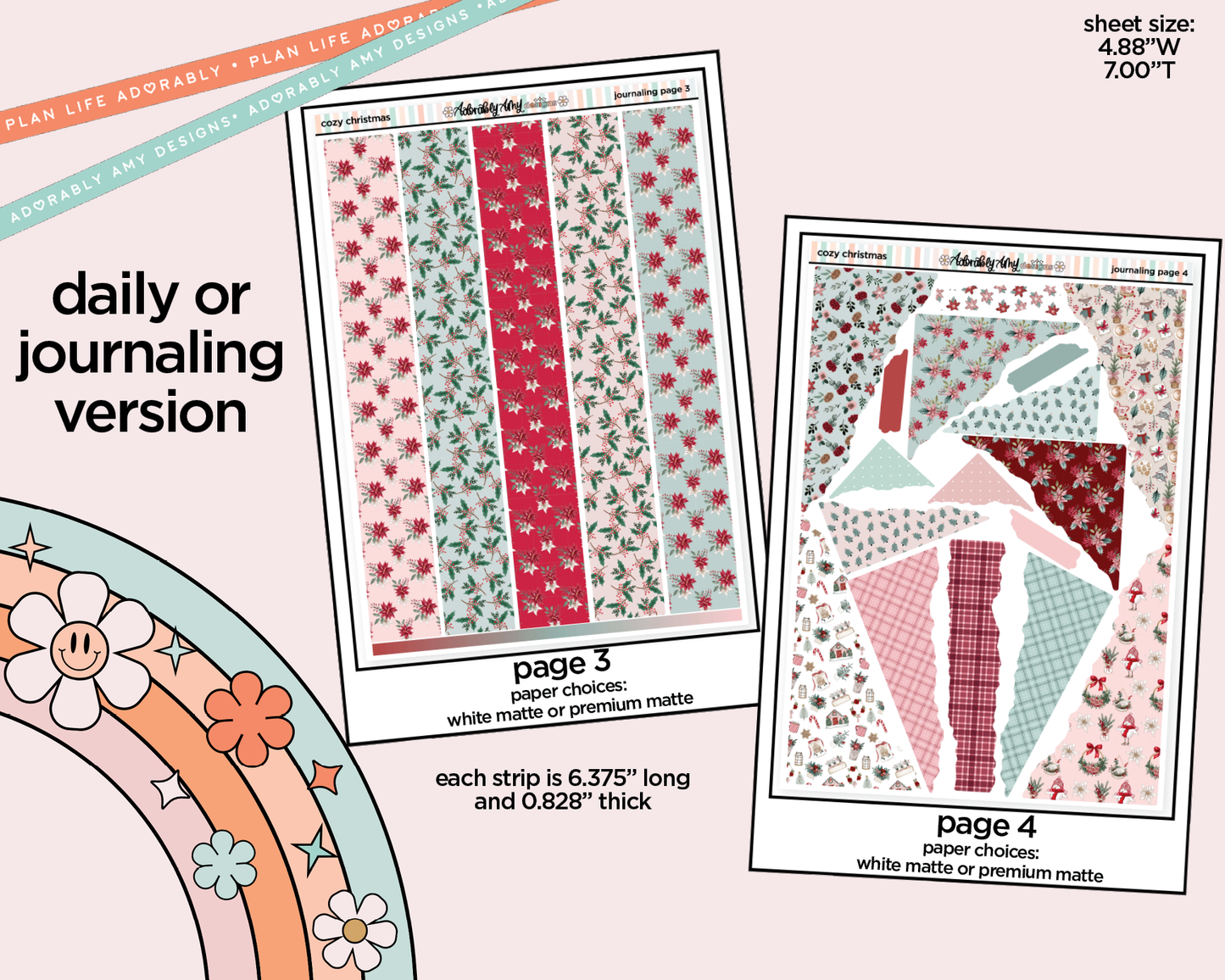 Journaling and Daily Planning Cozy Christmas Planner Sticker Kit