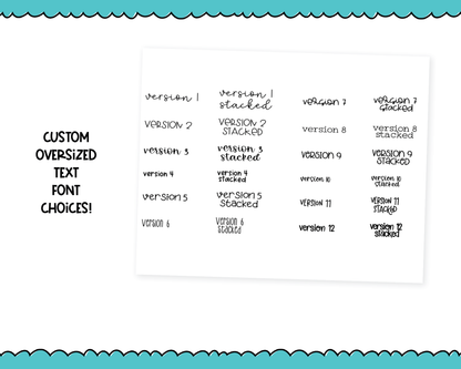 Custom Oversized Text Sticker Sheet Planner Stickers for Erin Condren, Plum Planner, Inkwell Press, Kikki K or Any Size Planners