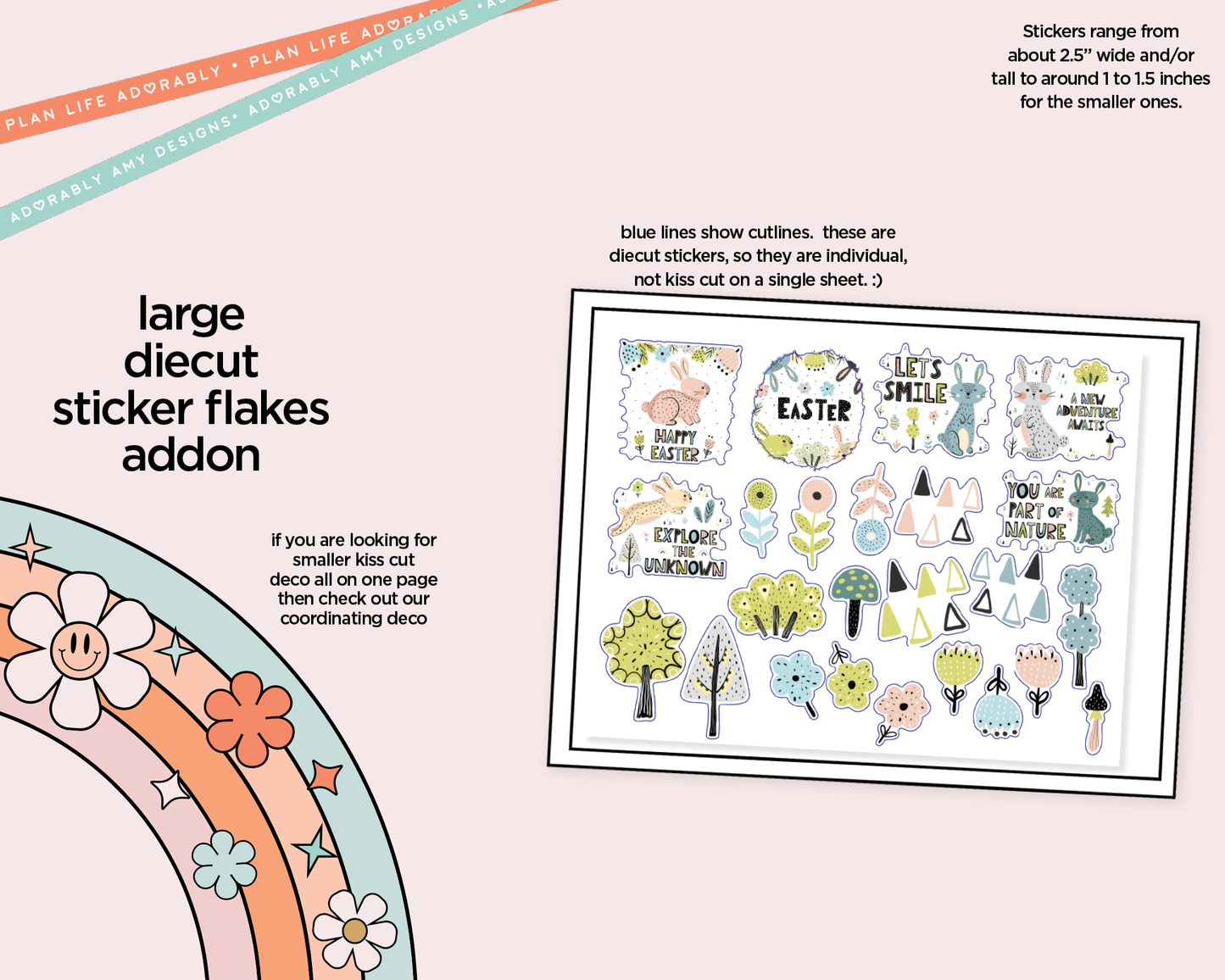 Rabbit Rabbit Easter Themed Weekly Kit Deco Pages - All Sizes - Adorably Amy Designs