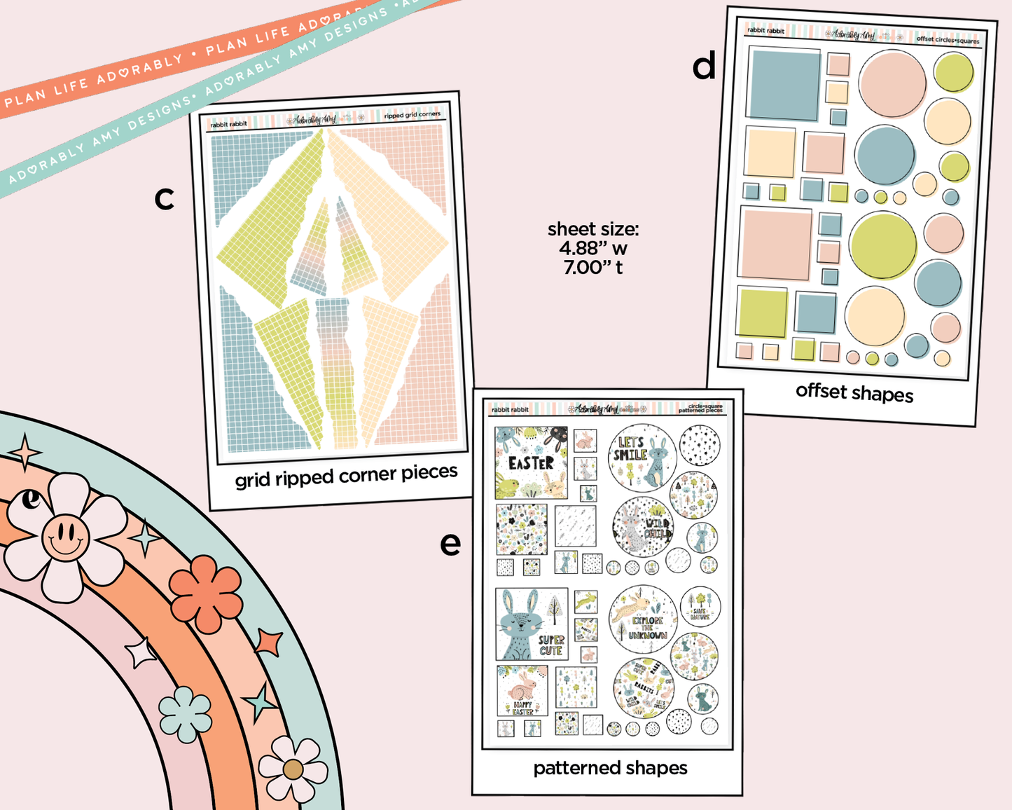 Rabbit Rabbit Easter Themed Weekly Kit Addons - All Sizes - Strips, Smears and More! - Adorably Amy Designs
