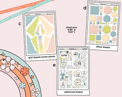 Rabbit Rabbit Easter Themed Weekly Kit Addons - All Sizes - Strips, Smears and More! - Adorably Amy Designs