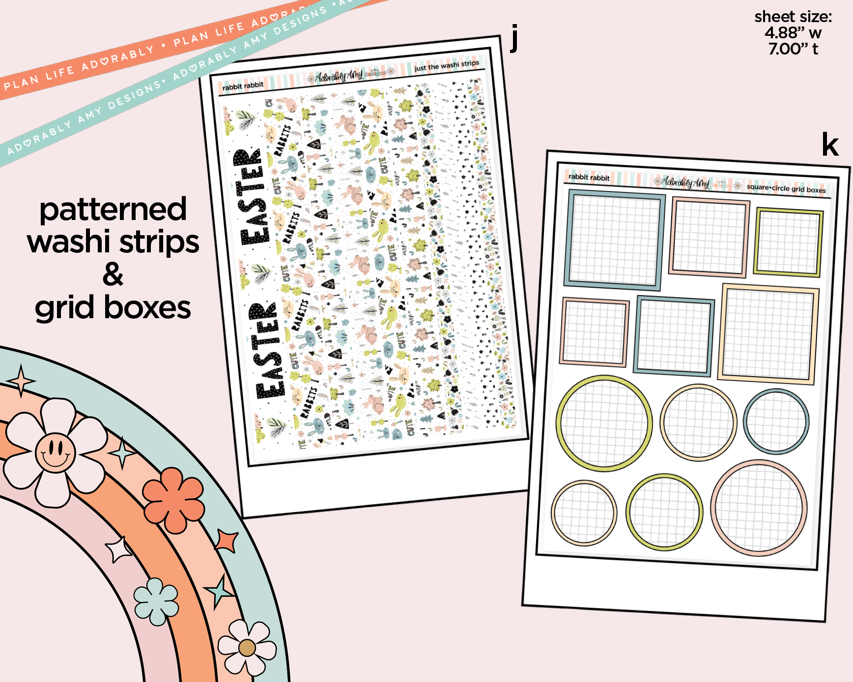 Rabbit Rabbit Easter Themed Weekly Kit Addons - All Sizes - Strips, Smears and More! - Adorably Amy Designs