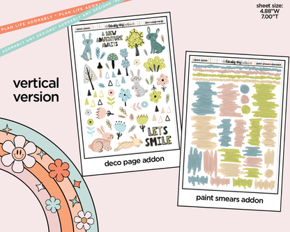 Vertical Rabbit Rabbit Easter Themed Sticker Kit for Vertical Standard Size Planners or Insert - Adorably Amy Designs