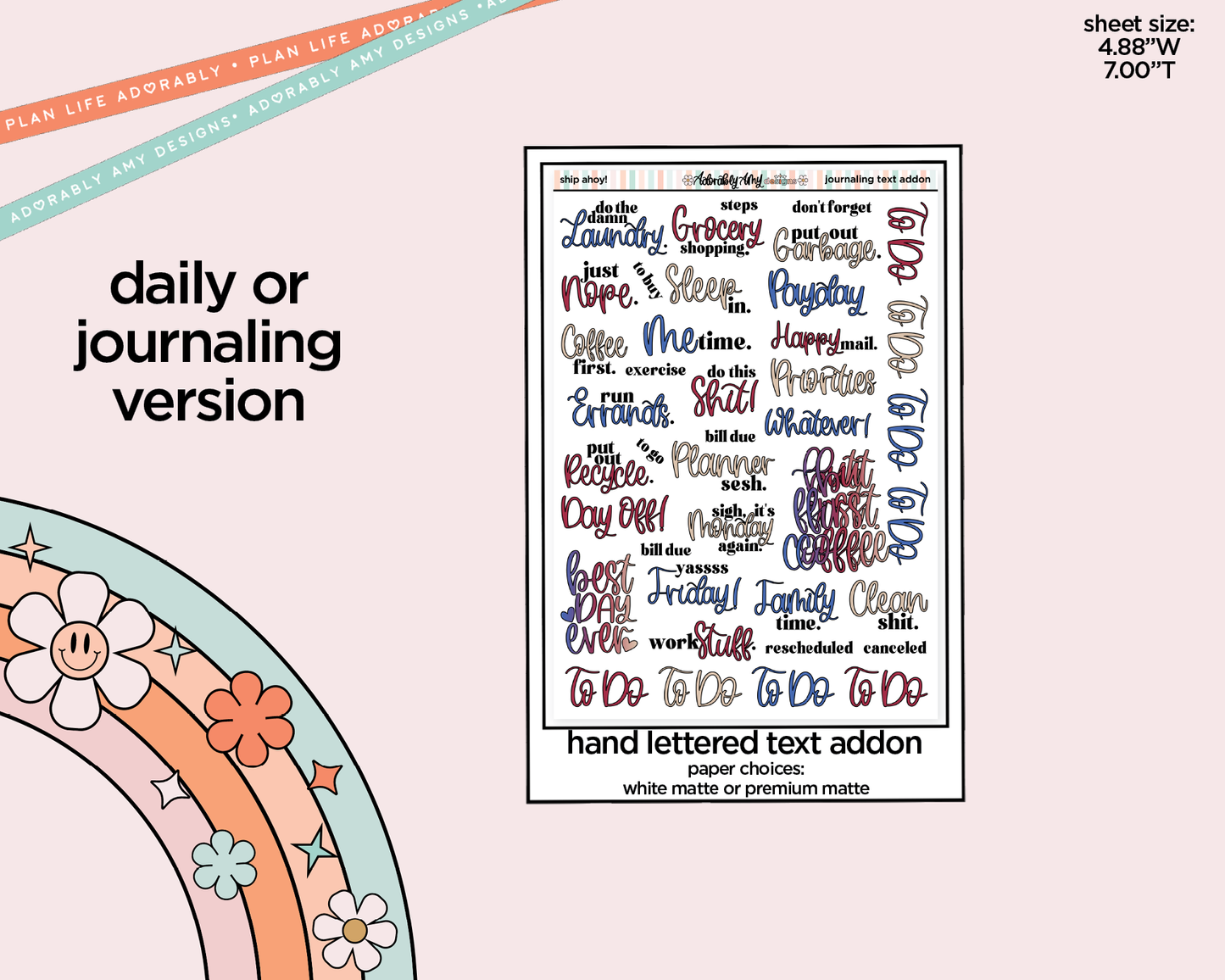 Journaling and Daily Planning Ship Ahoy! Planner Sticker Kit