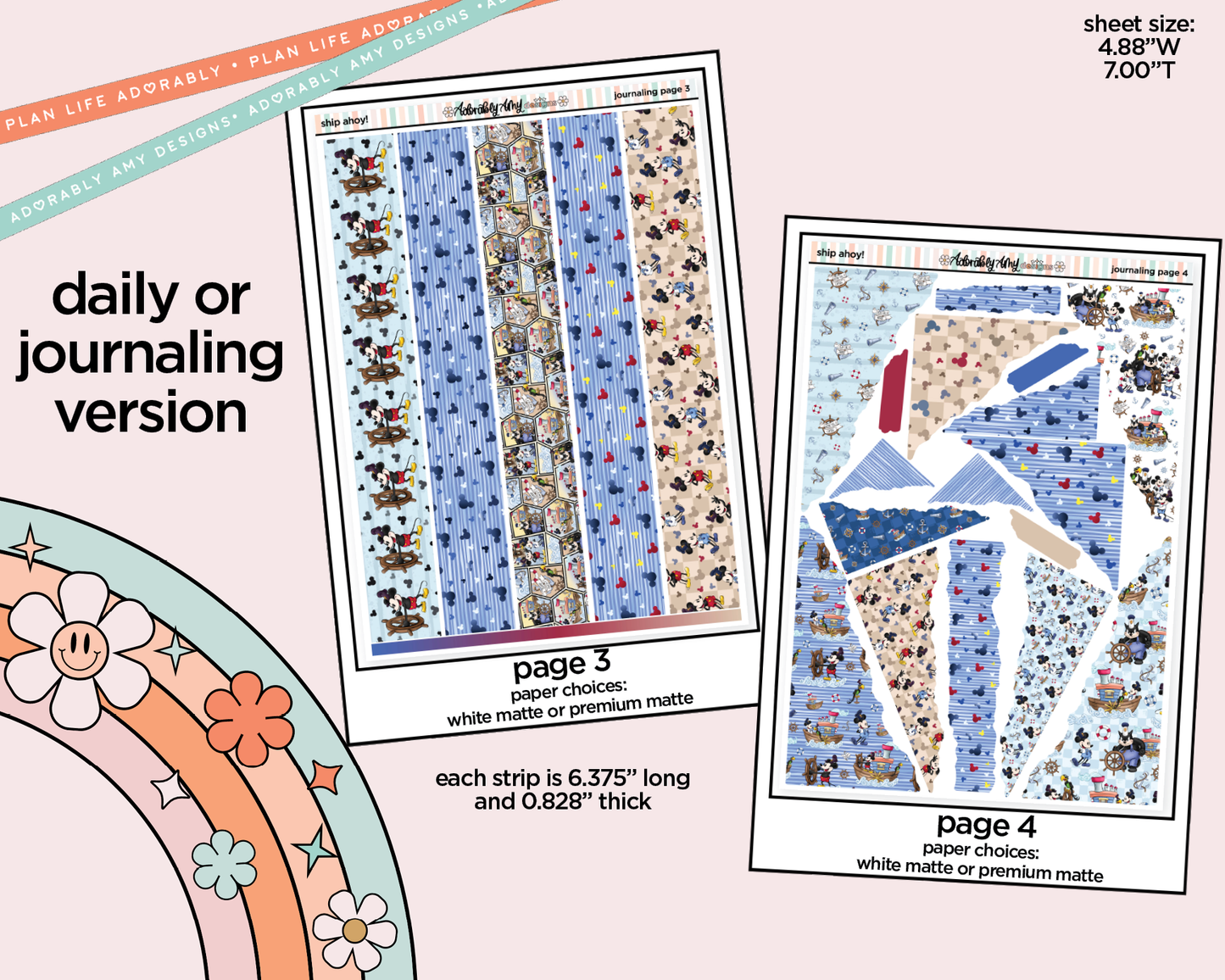 Journaling and Daily Planning Ship Ahoy! Planner Sticker Kit