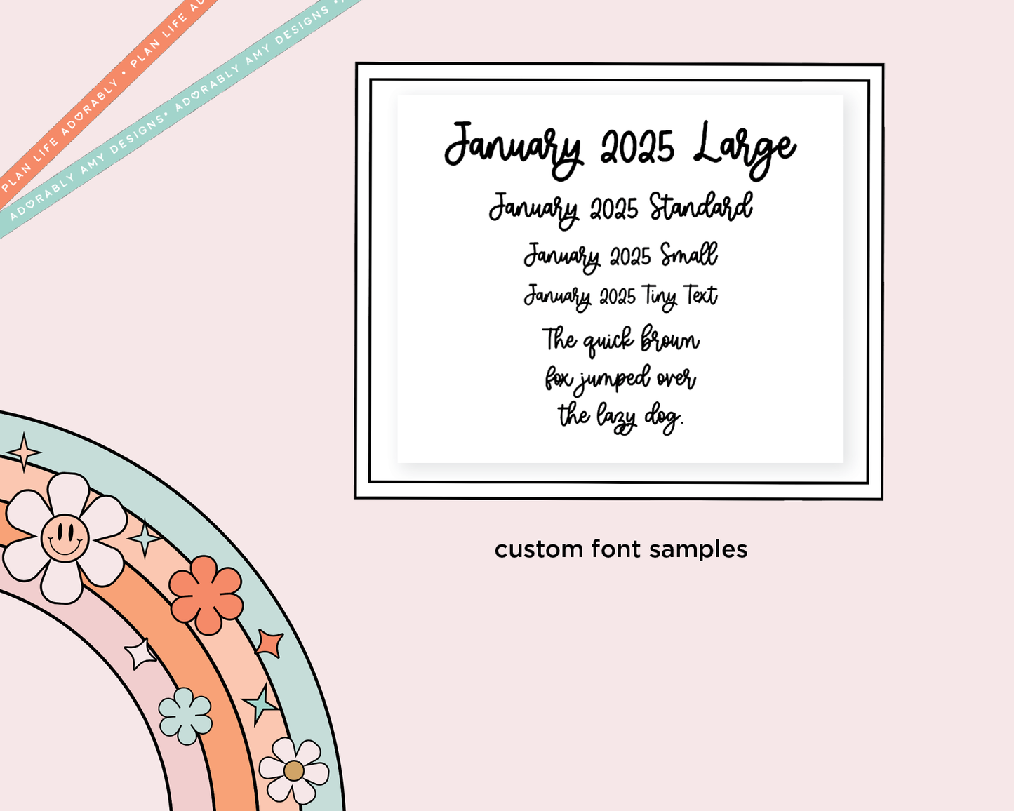 Monthly LE Foiled Custom Word/Phrase Stickers Planner Stickers for any Planner or Insert