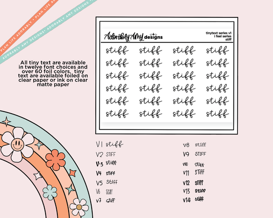 Foiled Tiny Text Series - Feelings Series - Stiff Checklist Size Planner Stickers for any Planner or Insert