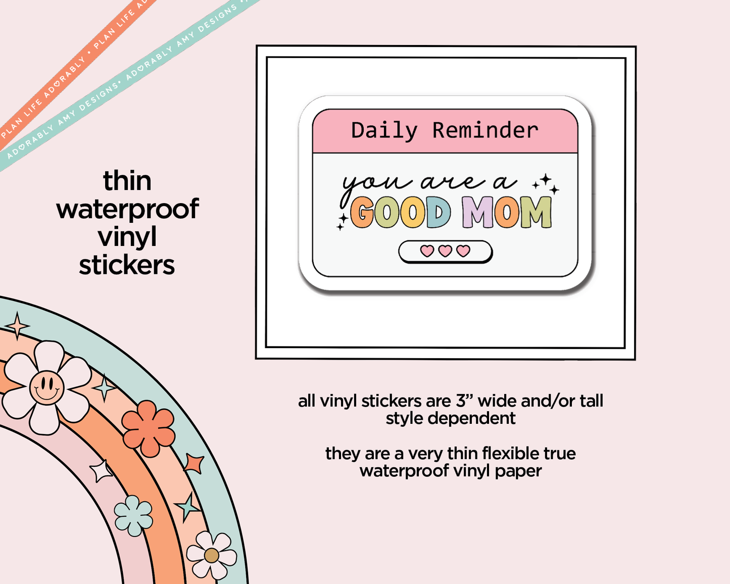 Waterproof Vinyl Large Diecut Stickers - You are a Good Mom