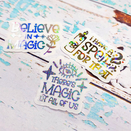 Large Diecut Sticker Flakes - Witch Magic Quotes Planner Stickers for any Planner or Insert