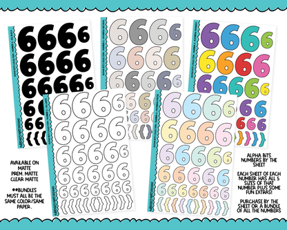 Alpha Bits V1 Number Stickers Grouped By Number Typography Planner Stickers for any Planner or Insert