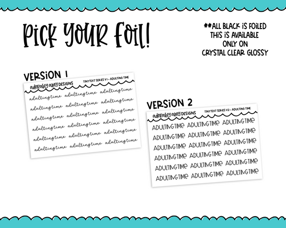 Foiled Tiny Text Series -   Adulting Time Checklist Size Planner Stickers for any Planner or Insert