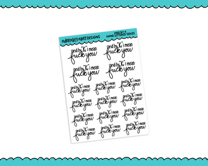Hand Lettered And By K SnarkyPlanner Stickers for any Planner or Insert - Adorably Amy Designs