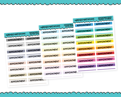 Rainbow Appointment Quarter Box Reminder Tracker Stickers for any Planner or Insert - Adorably Amy Designs