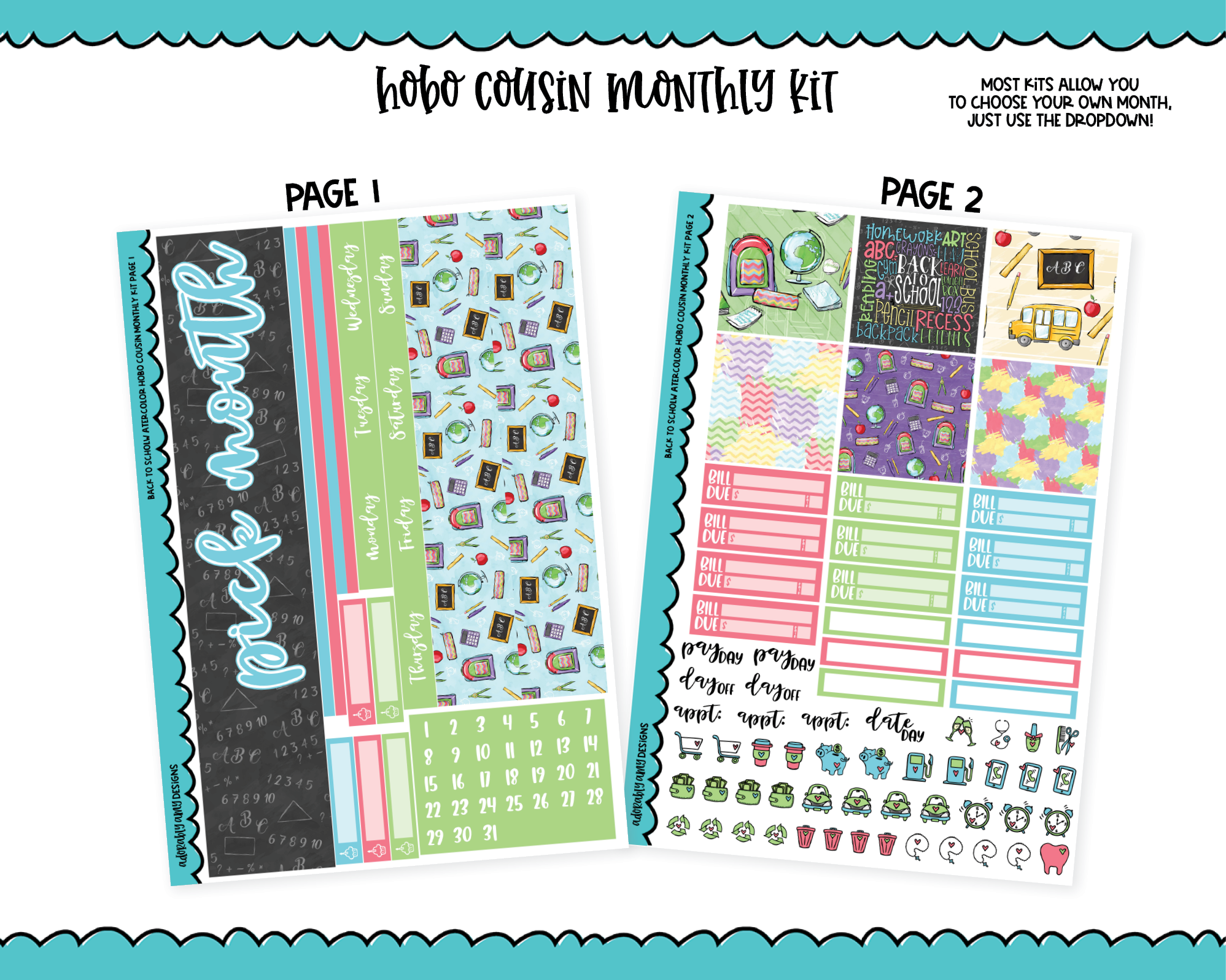 Academy  Hobonichi Cousin Weekly Sticker Kit