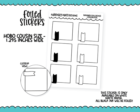 Foiled Hobo Cousin Banner Full Box Planner Stickers for Hobo Cousin or any Planner or Insert