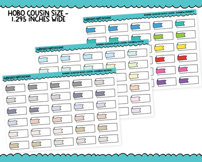 Hobo Cousin Rainbow Banner Quarter Boxes Planner Stickers for Hobo Cousin or any Planner or Insert