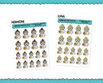 Doodled Planner Girls Character Stickers Basketball Decoration Planner Stickers for any Planner or Insert