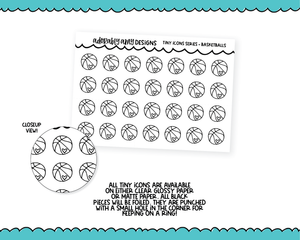 Foiled Tiny Icon Series - Basketballs Tiny Size Planner Stickers for any Planner or Insert